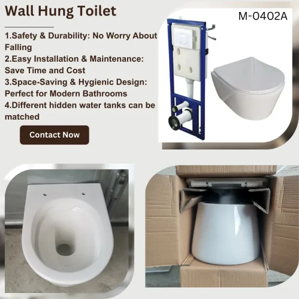 Custom Wall-Mounted Commode Toilet Concealed Cistern1