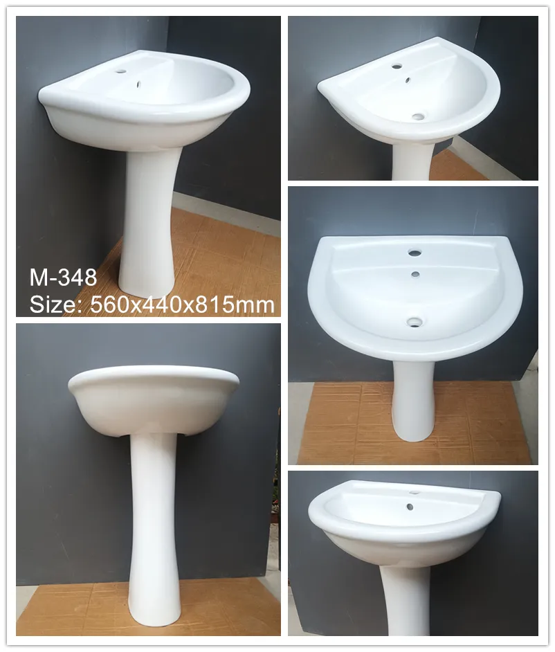 White Pedestal Basin Wholesale Ceramic Freestanding Sink2