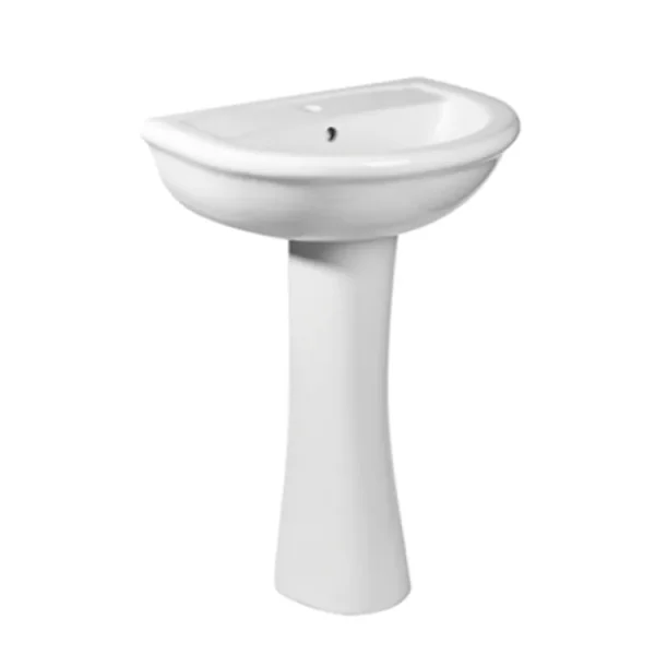 White Pedestal Basin Wholesale Ceramic Freestanding Sink3