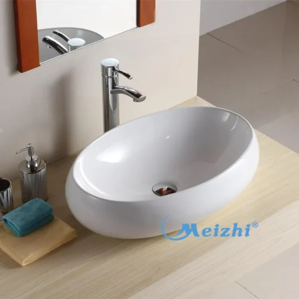 Wholesale Countertop Basin Artistic Oval Ceramic Sink2