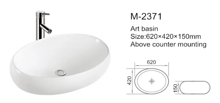 Wholesale Countertop Basin Artistic Oval Ceramic Sink3