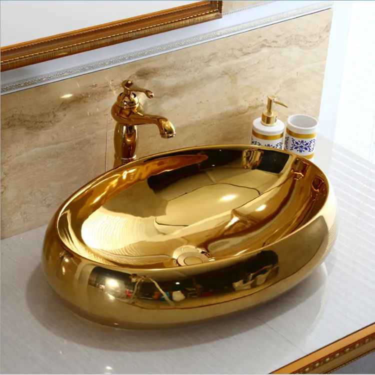 Wholesale Countertop Basin Artistic Oval Ceramic Sink4